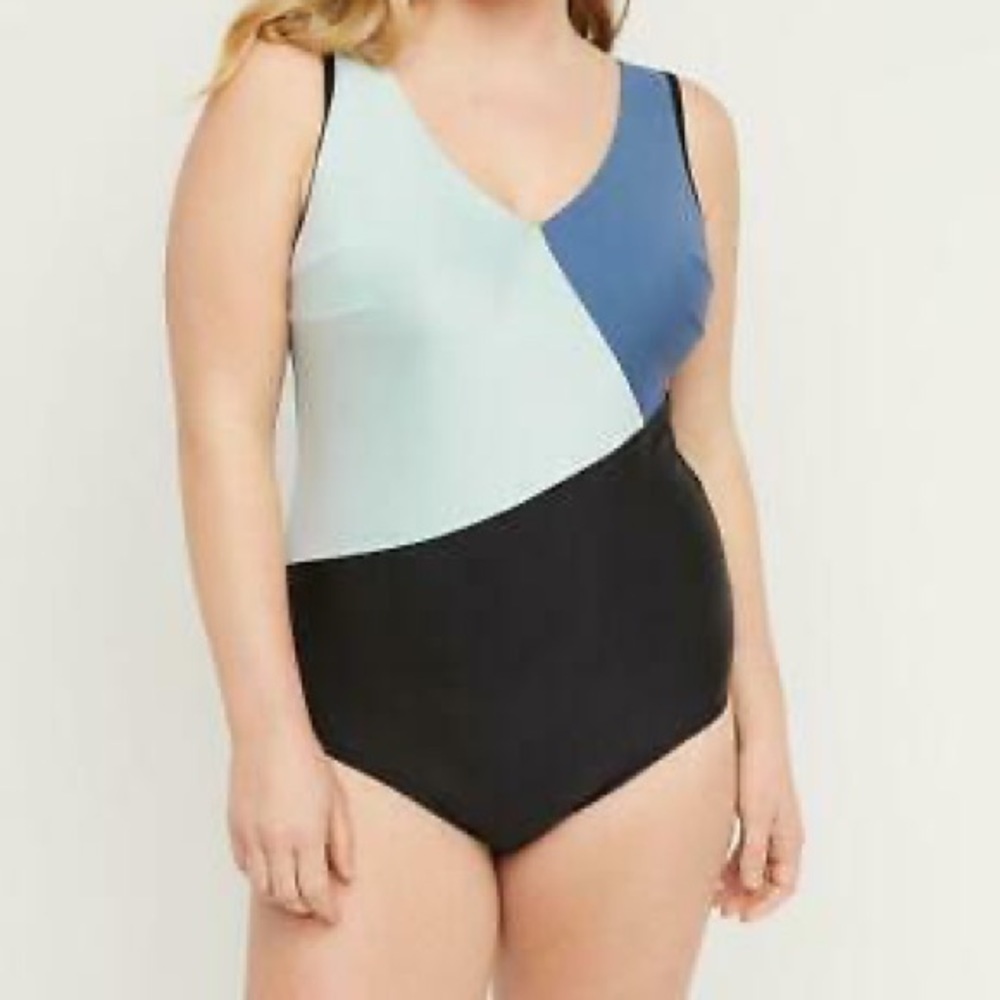 Cacique Sport Swim Suit ColorBlock NEW